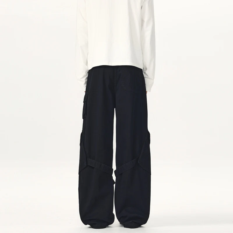 Herren Ultraweite Canvas-Cargohose mit D-Ring-Gurtsystem und multiplen Pattentaschen Drune