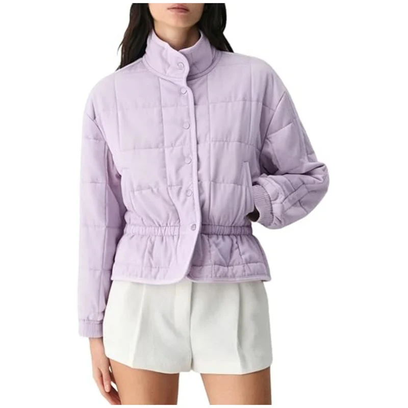 Damen Steppjacke mit Stehkragen und tailliertem Gummizug Drune
