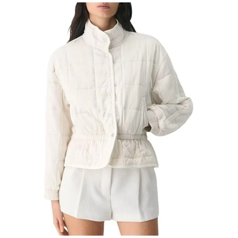 Damen Steppjacke mit Stehkragen und tailliertem Gummizug Drune