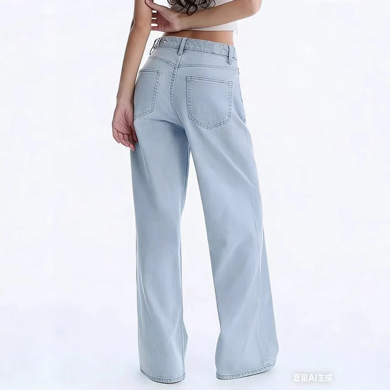 Damen High‑Waist weite Palazzo‑Hose aus leichtem Stretchstoff Drune