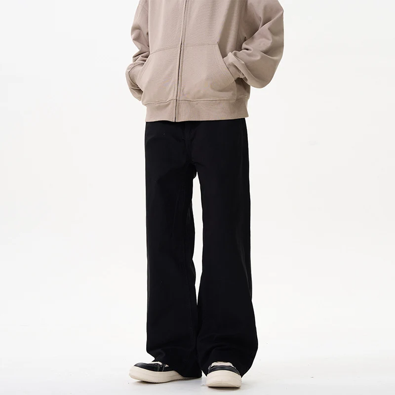 Unisex Weit geschnittene Chinohose mit tiefem Schritt und lässigem Bund Drune
