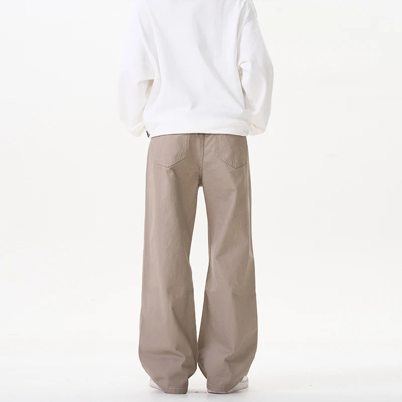 Unisex Weit geschnittene Chinohose mit tiefem Schritt und lässigem Bund Drune