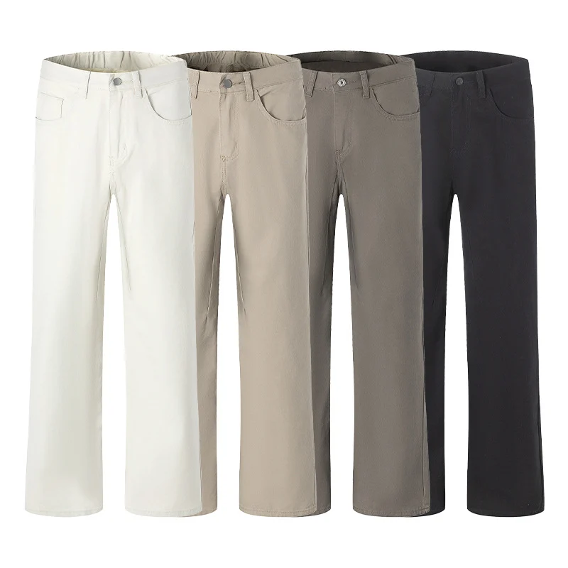 Unisex Weit geschnittene Chinohose mit tiefem Schritt und lässigem Bund Drune