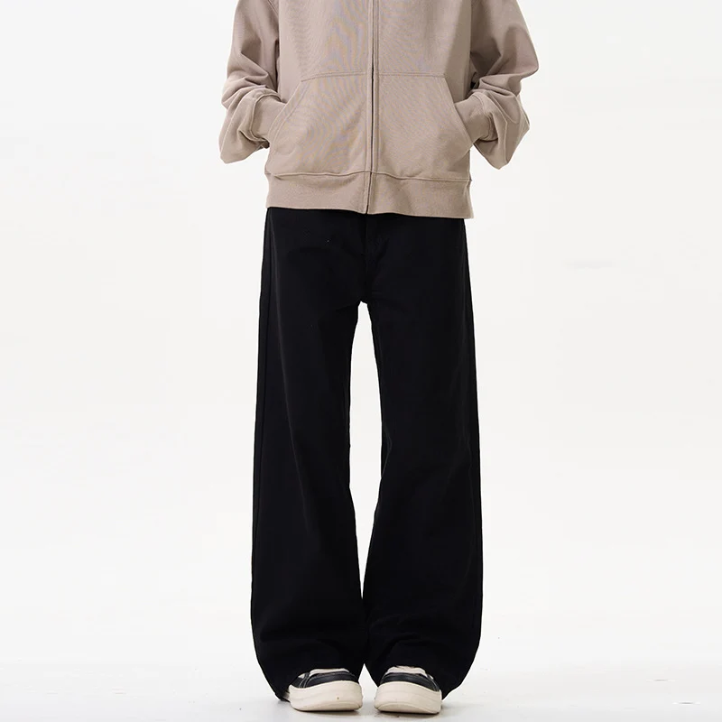 Unisex Weit geschnittene Chinohose mit tiefem Schritt und lässigem Bund Drune