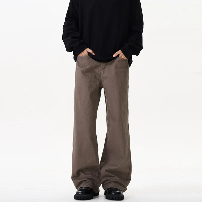 Unisex Weit geschnittene Chinohose mit tiefem Schritt und lässigem Bund Drune