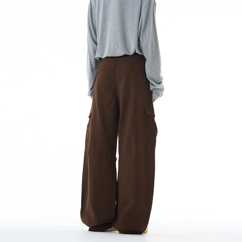 Unisex Ultraweite Cargohose mit tiefem Schritt und großen Klappentaschen Drune