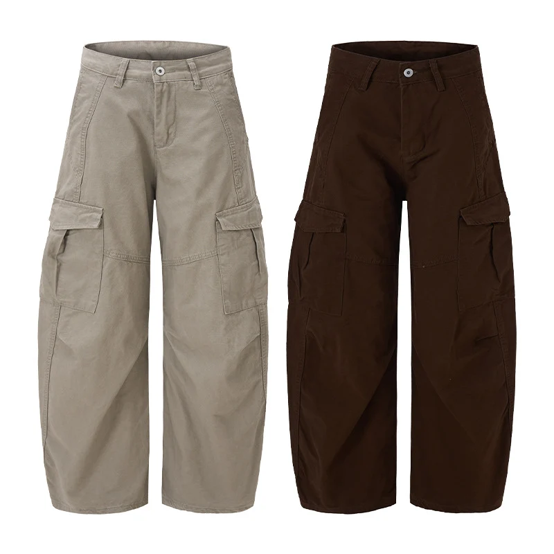 Unisex Ultraweite Cargohose mit tiefem Schritt und großen Klappentaschen Drune
