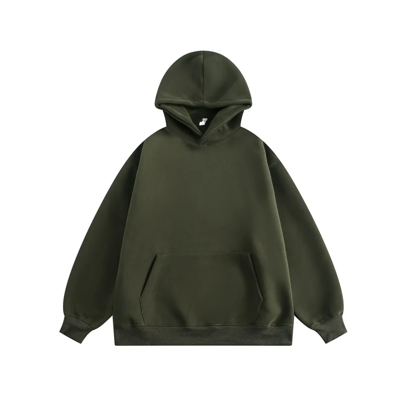 Unisex Oversize Kapuzenpullover aus schwerem Scuba‑Fleece mit Kängurutasche Drune