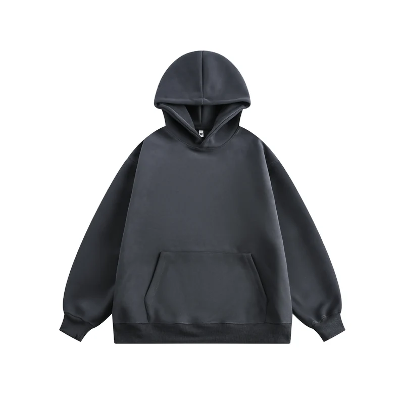 Unisex Oversize Kapuzenpullover aus schwerem Scuba‑Fleece mit Kängurutasche Drune