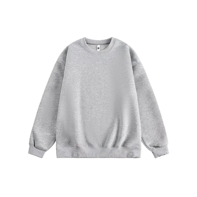 Unisex Oversize Baumwoll-Sweatshirt mit Rundhalsausschnitt und breiten Bündchen Drune