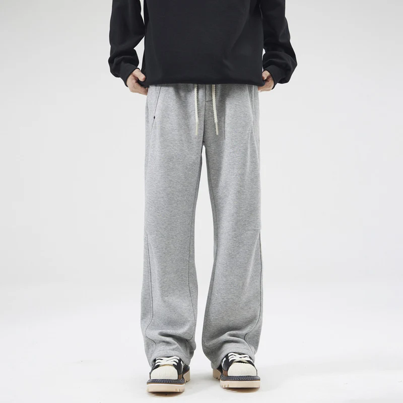 Unisex Locker geschnittene Sweatpant mit geradem Bein, elastischem Bund und aufgesetzten Gesäßtaschen Drune