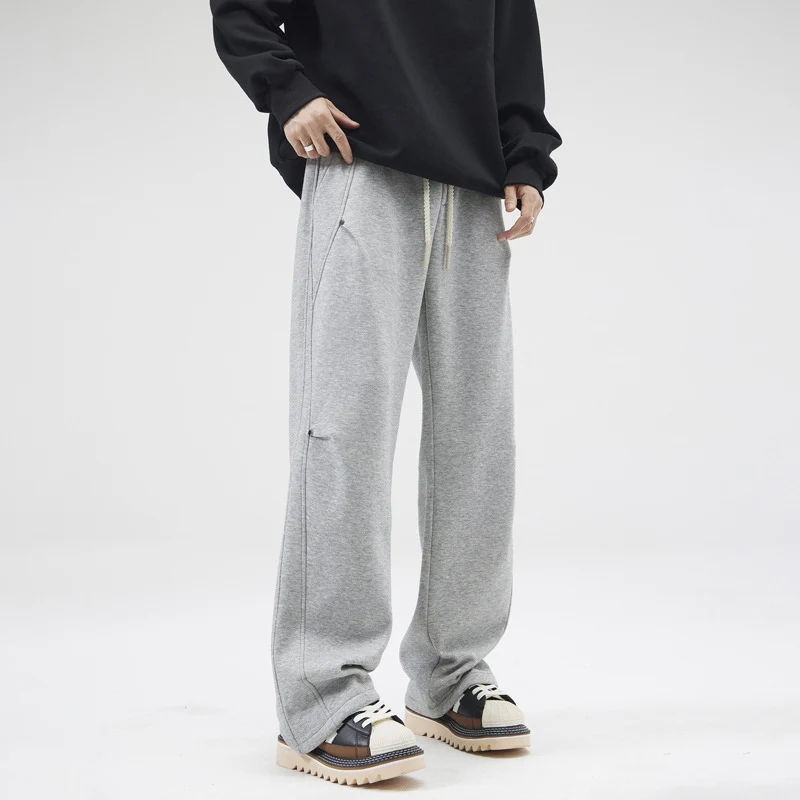 Unisex Locker geschnittene Sweatpant mit geradem Bein, elastischem Bund und aufgesetzten Gesäßtaschen Drune
