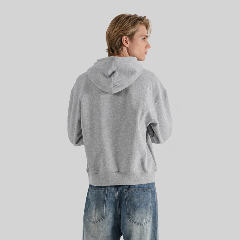 Unisex Kapuzenpullover aus weichem Baumwoll-Fleece mit Kängurutasche und verkürzter Silhouette Drune