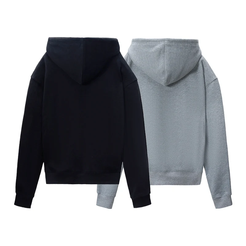 Unisex Kapuzenjacke mit durchgehendem Reißverschluss, entspanntem Oversize-Schnitt und Kängurutasche Drune