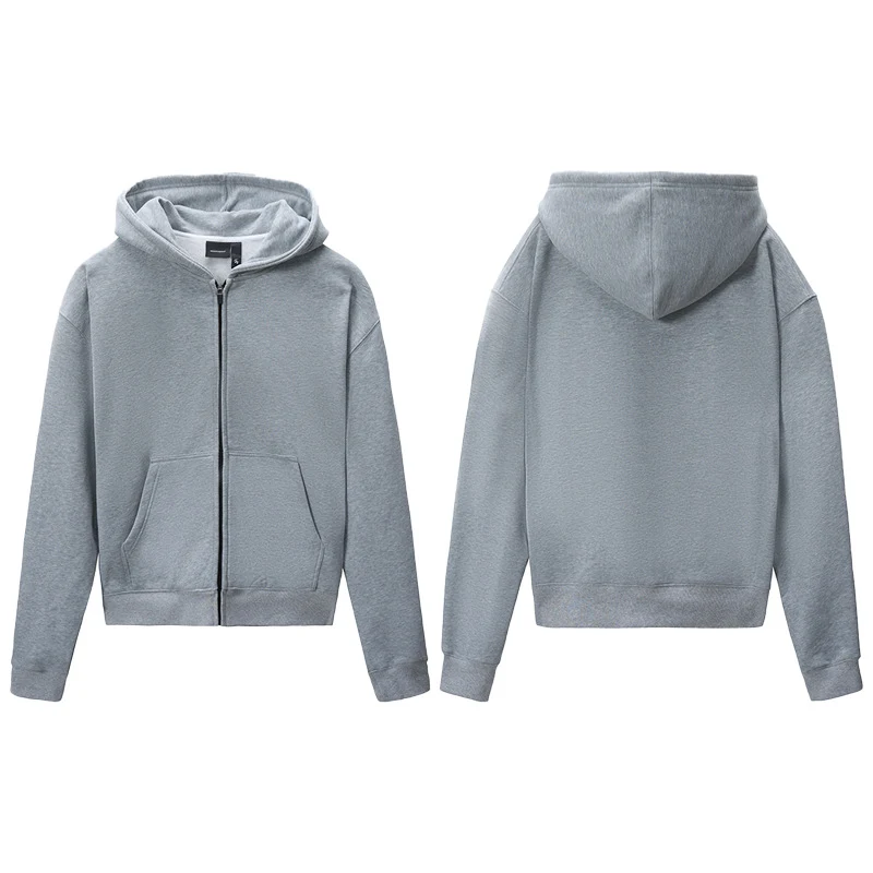 Unisex Kapuzenjacke mit durchgehendem Reißverschluss, entspanntem Oversize-Schnitt und Kängurutasche Drune