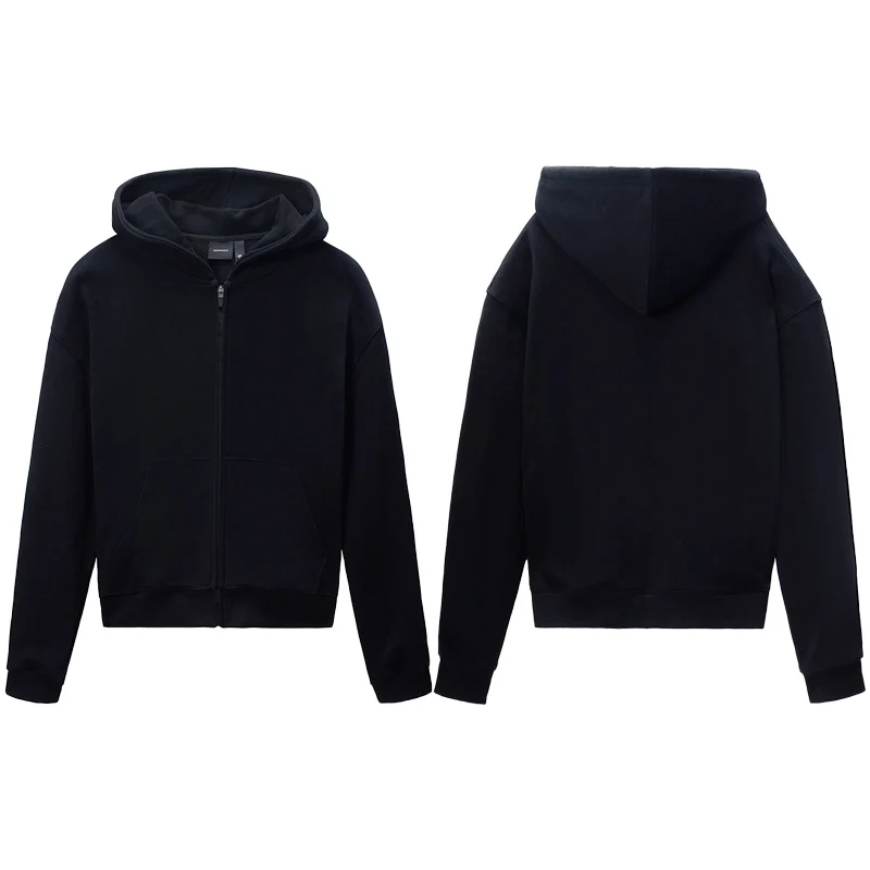 Unisex Kapuzenjacke mit durchgehendem Reißverschluss, entspanntem Oversize-Schnitt und Kängurutasche Drune