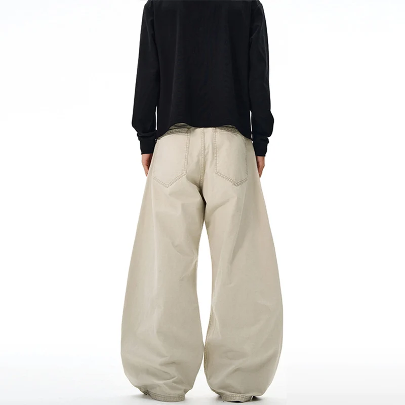 Herren Weitgeschnittene Workwear-Palazzo-Hose aus robustem Baumwoll-Twill mit Paneelnähten Drune