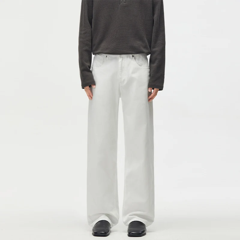 Herren Weitgeschnittene Chinohose aus Baumwoll-Twill mit tiefem Schritt Drune