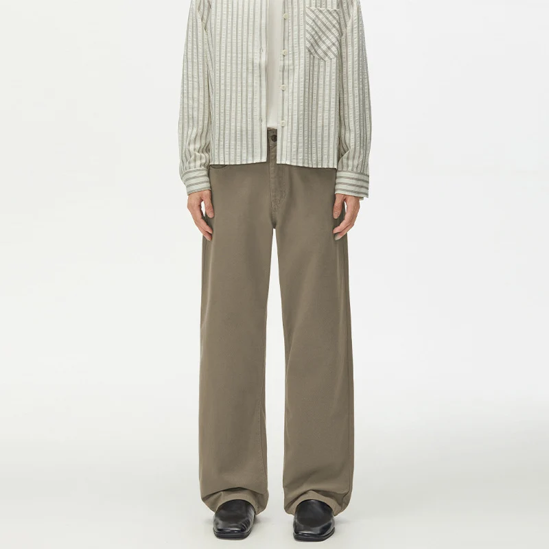 Herren Weitgeschnittene Chinohose aus Baumwoll-Twill mit tiefem Schritt Drune