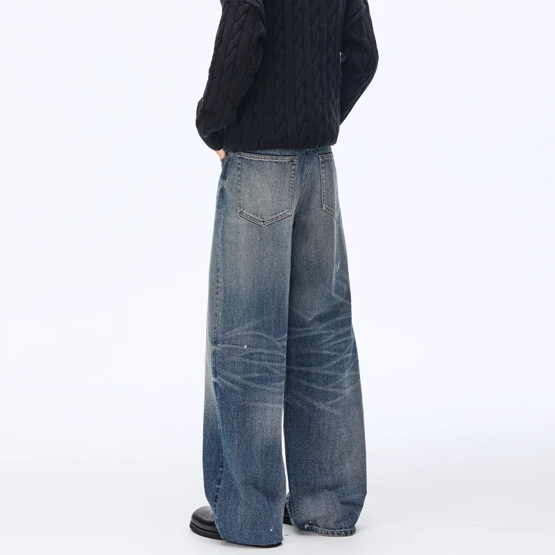 Herren Weite Vintage-Jeans im Palazzoschnitt mit Used-Finish Drune