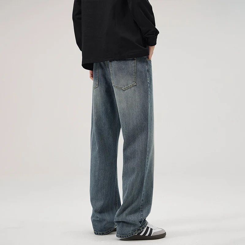 Herren Weite Vintage-inspirierte Komfort-Jeans mit geradem Bein Drune