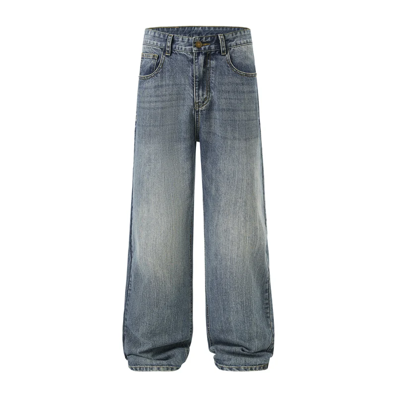 Herren Weite Vintage-inspirierte Komfort-Jeans mit geradem Bein Drune