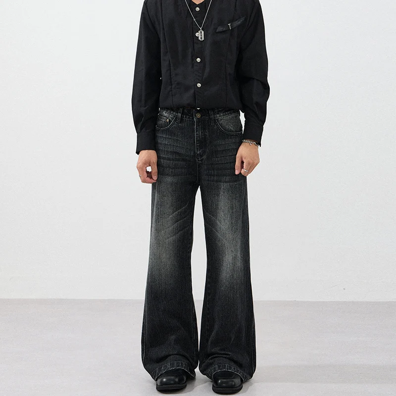 Herren Weite Vintage-inspirierte Five-Pocket-Denim-Jeans im Bodensaum-Baggy-Cut Drune