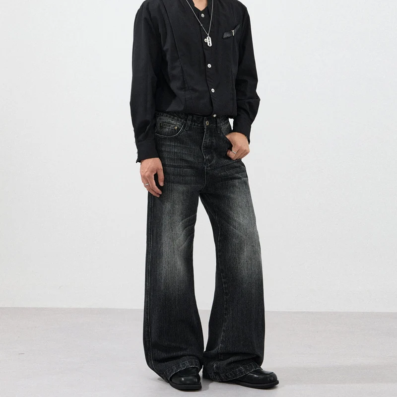 Herren Weite Vintage-inspirierte Five-Pocket-Denim-Jeans im Bodensaum-Baggy-Cut Drune