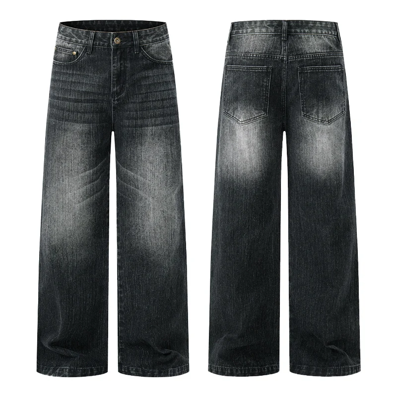 Herren Weite Vintage-inspirierte Five-Pocket-Denim-Jeans im Bodensaum-Baggy-Cut Drune