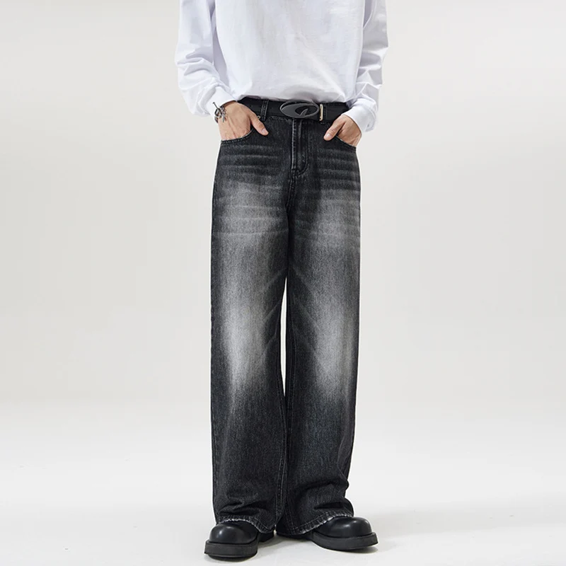 Herren Weite Vintage-Denim-Jeans mit ausgeprägtem Fade und geradem Bein Drune