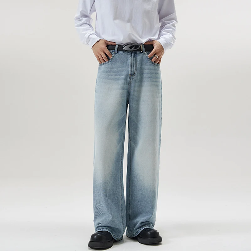 Herren Weite Vintage-Denim-Jeans mit ausgeprägtem Fade und geradem Bein Drune