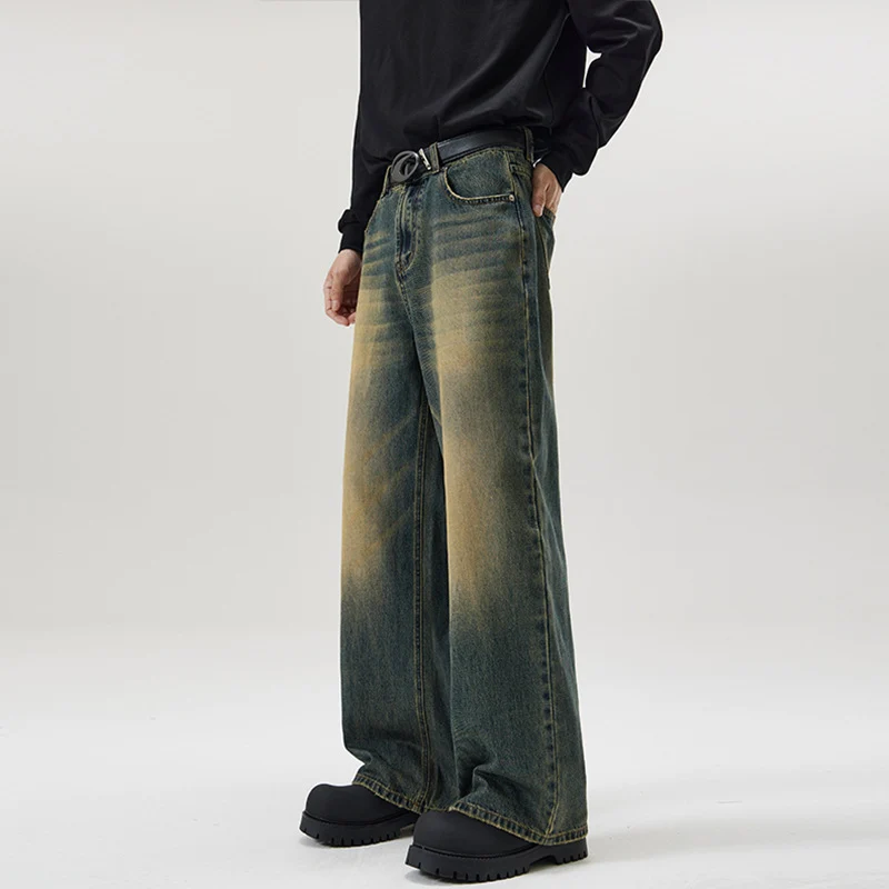 Herren Weite Vintage-Denim-Jeans mit ausgeprägtem Fade und geradem Bein Drune