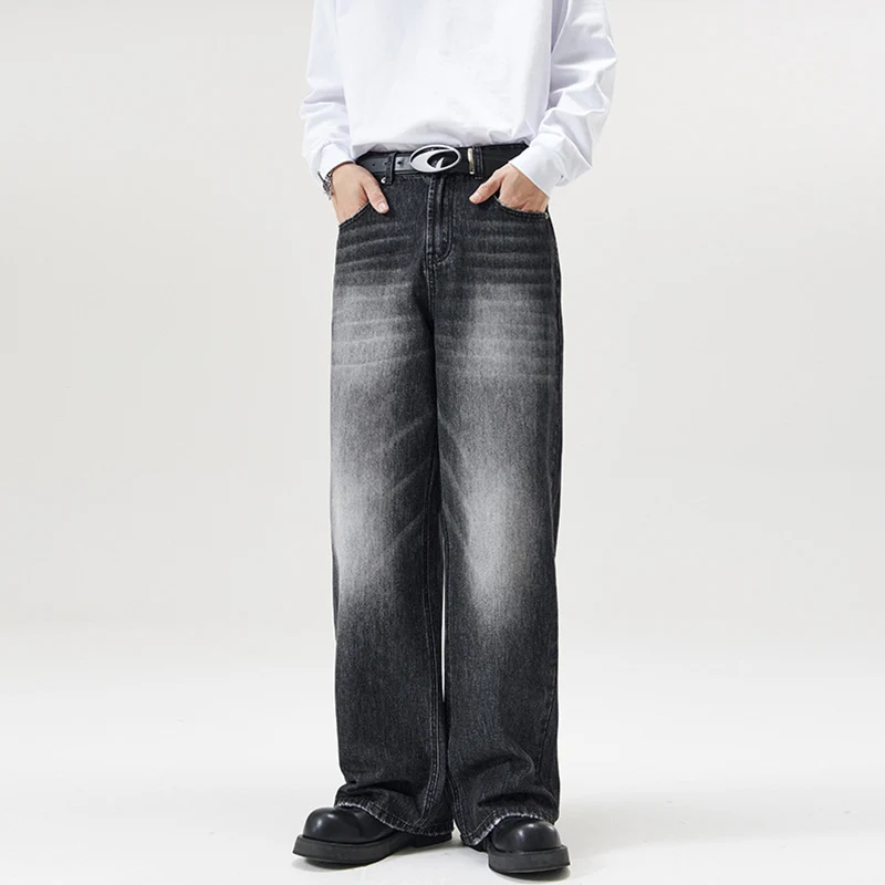 Herren Weite Vintage-Denim-Jeans mit ausgeprägtem Fade und geradem Bein Drune