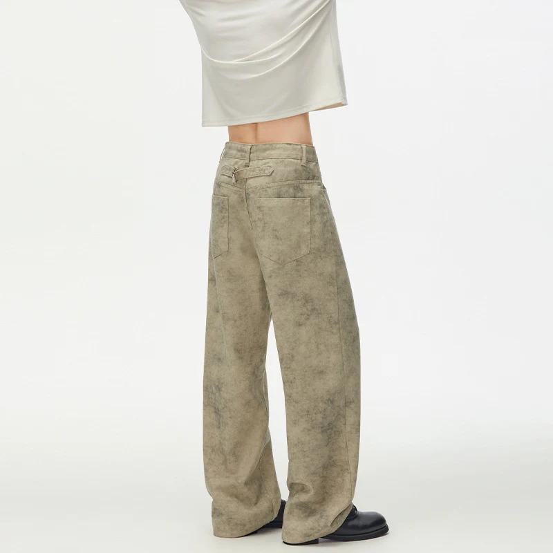 Herren Weite Velours-Optik Marlene‑Hose mit bodenlangem Saum und Relaxed‑Fit Drune