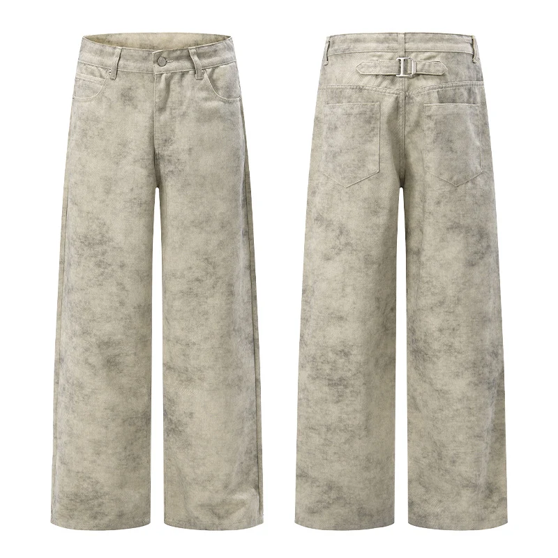 Herren Weite Velours-Optik Marlene‑Hose mit bodenlangem Saum und Relaxed‑Fit Drune