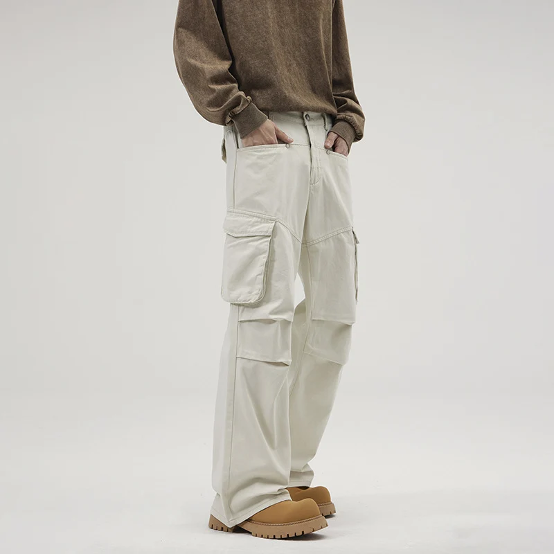 Herren Weite Utility-Cargo-Hose mit Klappentaschen und verstärkten Kniepartien Drune
