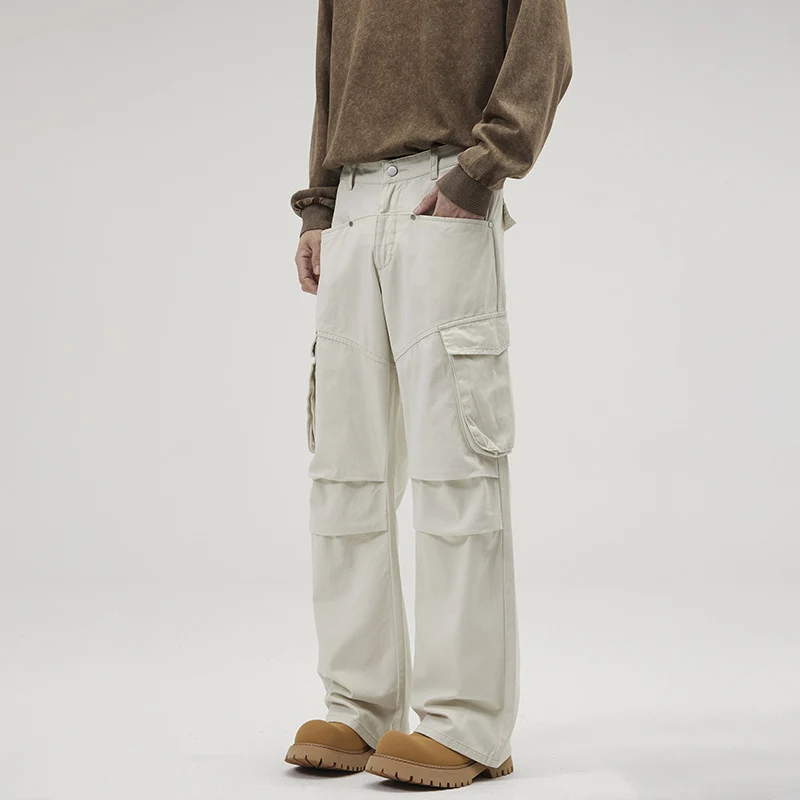 Herren Weite Utility-Cargo-Hose mit Klappentaschen und verstärkten Kniepartien Drune