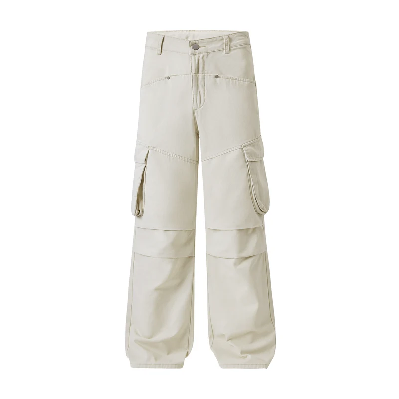 Herren Weite Utility-Cargo-Hose mit Klappentaschen und verstärkten Kniepartien Drune