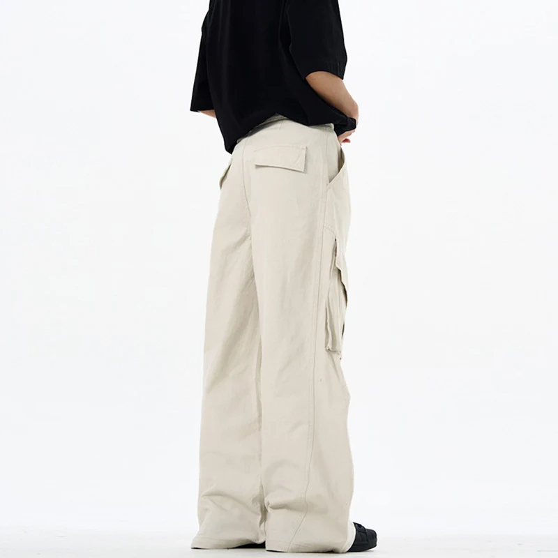 Herren weite technische Multi-Pocket Cargohose im Palazzoschnitt Drune