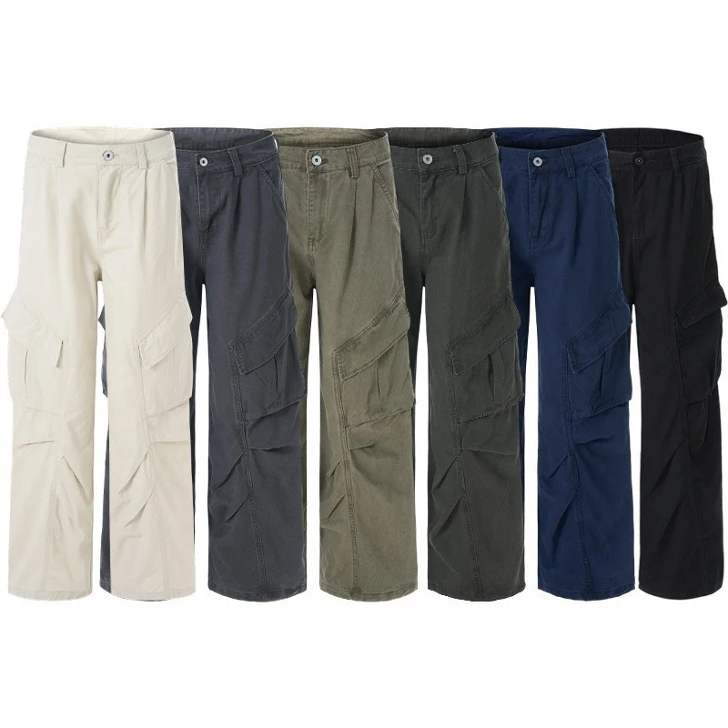 Herren weite technische Multi-Pocket Cargohose im Palazzoschnitt Drune