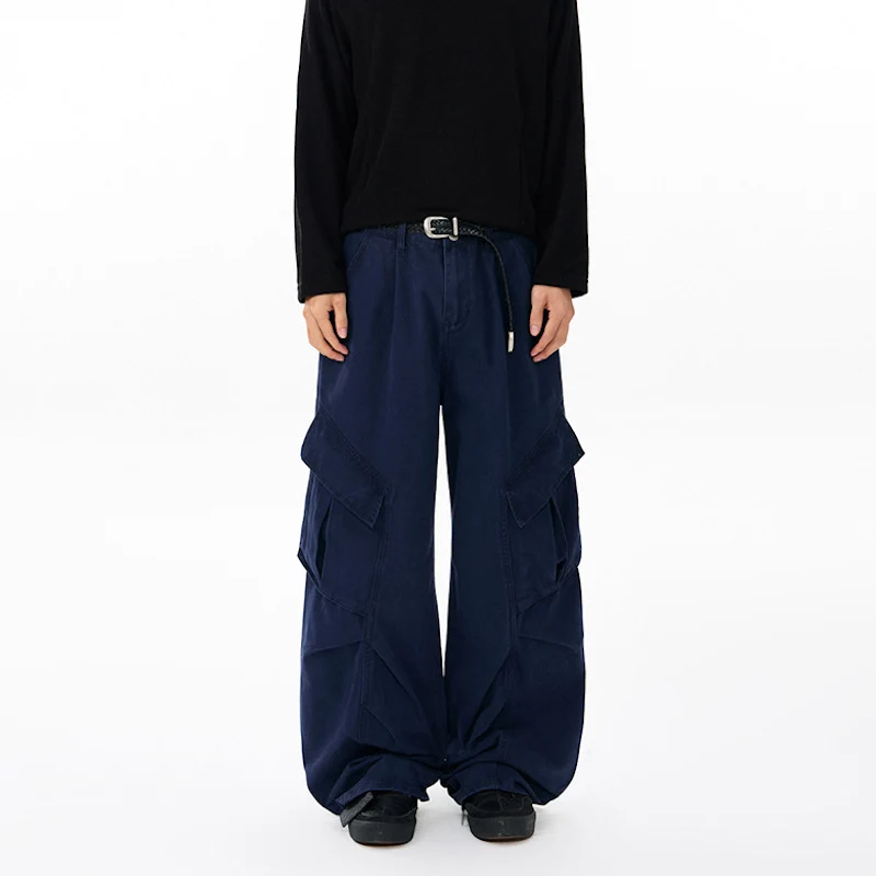 Herren weite technische Multi-Pocket Cargohose im Palazzoschnitt Drune