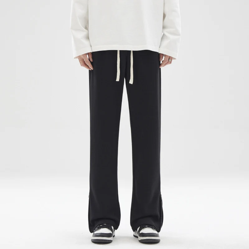 Herren weite Sweatpant mit Saum-Reißverschluss und Tunnelzug Drune