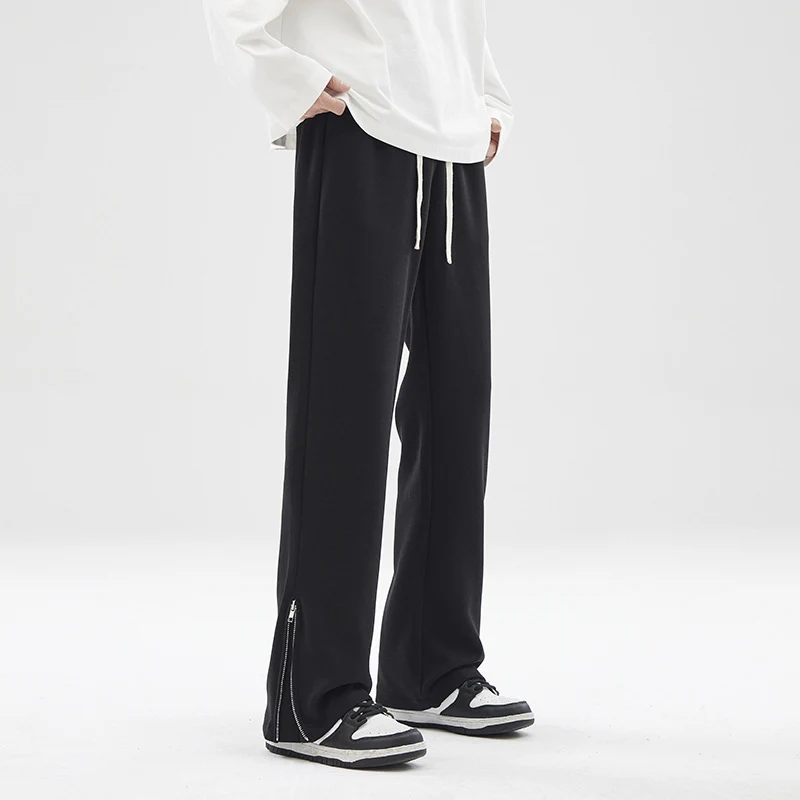 Herren weite Sweatpant mit Saum-Reißverschluss und Tunnelzug Drune