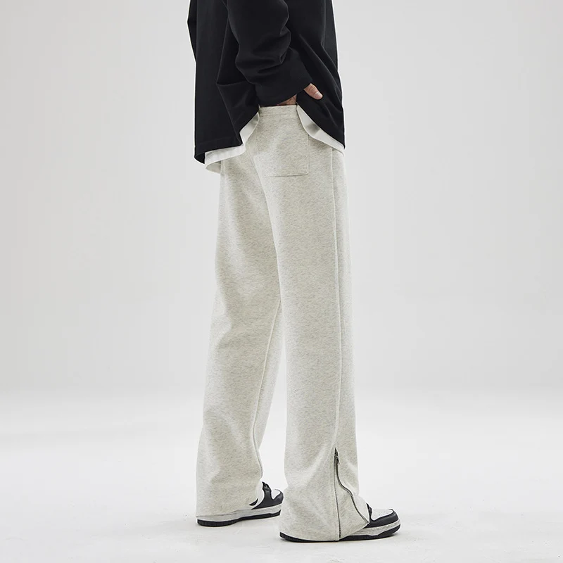Herren weite Sweatpant mit Saum-Reißverschluss und Tunnelzug Drune