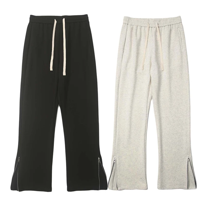 Herren weite Sweatpant mit Saum-Reißverschluss und Tunnelzug Drune