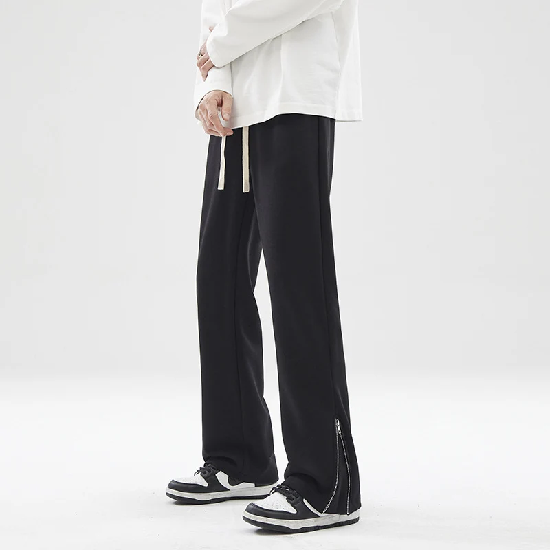 Herren weite Sweatpant mit Saum-Reißverschluss und Tunnelzug Drune