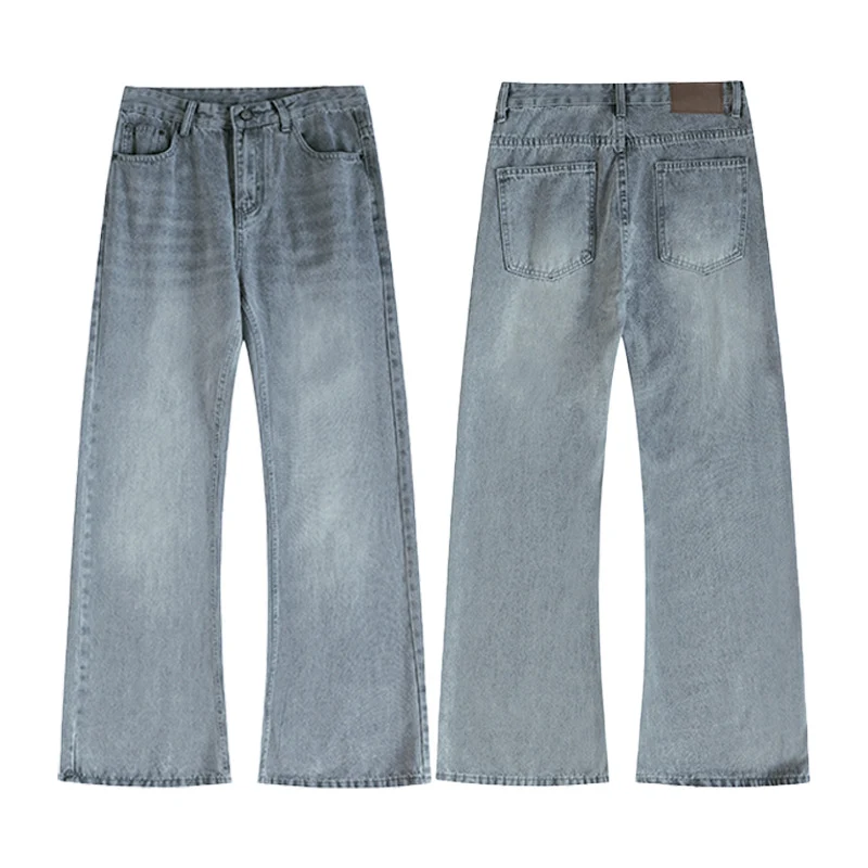 Herren Weite Schlagjeans aus gewaschenem Denim mit dezenten Fade-Effekten Drune