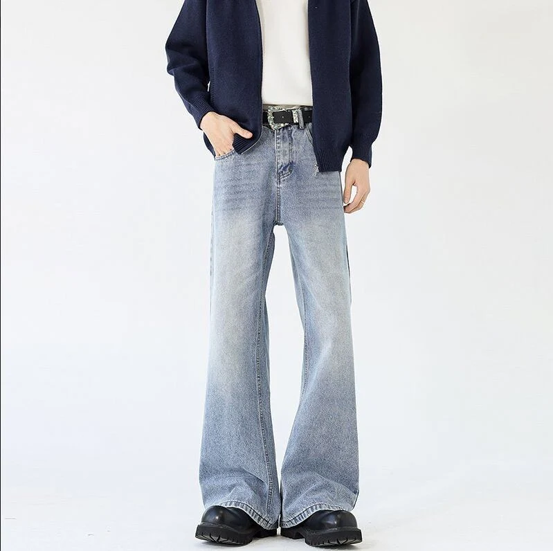 Herren Weite Schlagjeans aus gewaschenem Denim mit dezenten Fade-Effekten Drune