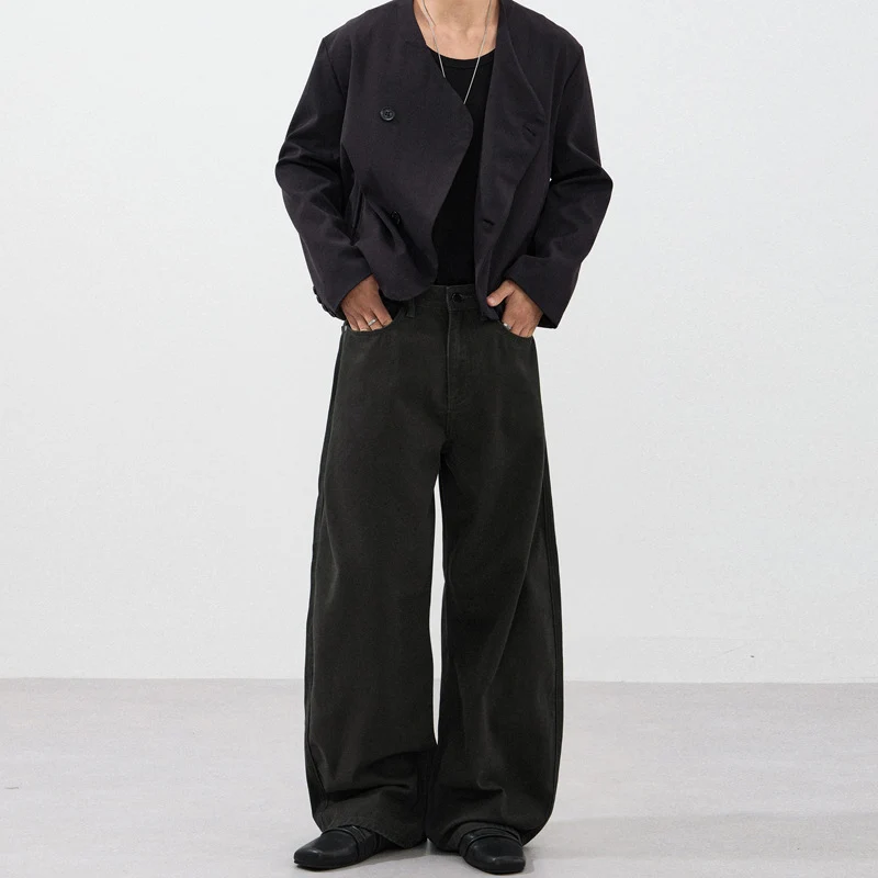 Herren Ultraweite Baumwoll-Twill-Palazzohose mit fließender Oversize-Silhouette Drune