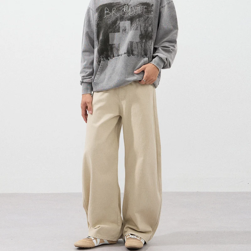 Herren Ultraweite Baumwoll-Twill-Palazzohose mit fließender Oversize-Silhouette Drune